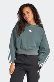 adidas Green Sportswear Future Icons 3-Stripes Sweatshirt - Image 1 of 7