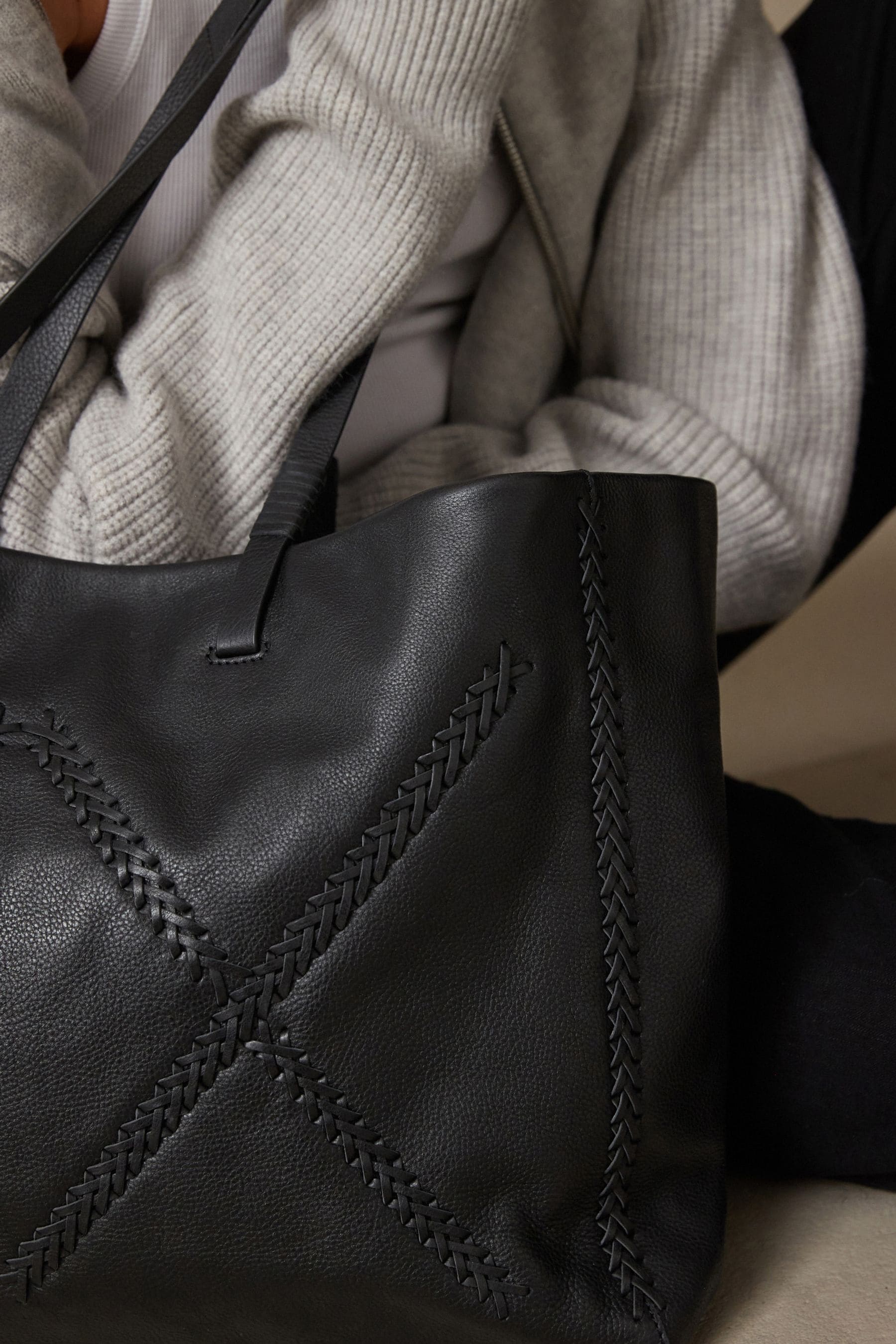 Oversized black handbag on sale