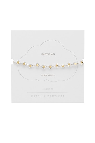Estella Bartlett Silver Floral Daisy Chain Bracelet