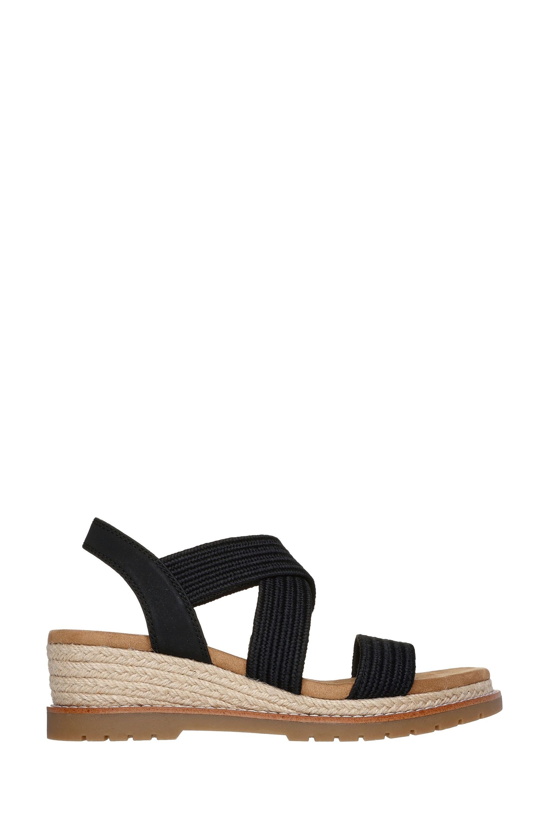 Buy Skechers Black Bobs Desert Chill Sweet Crossing Sandals from