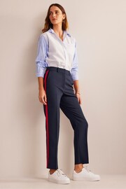 Boden Dark Blue Chrome Petite Kew Side Stripe Trousers - Image 3 of 5