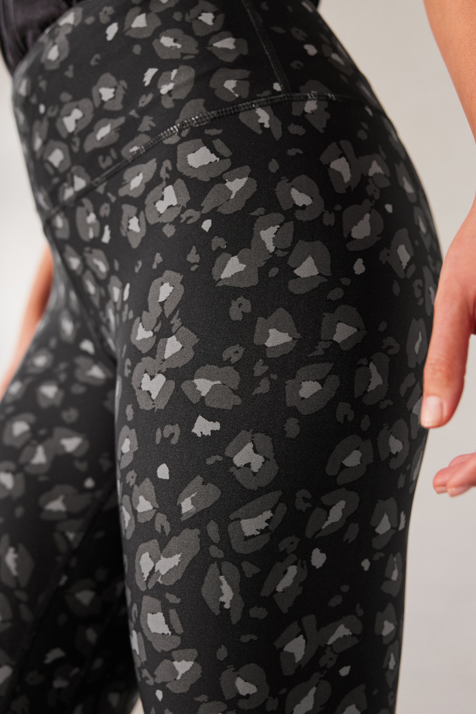 Leopard print black leggings clearance