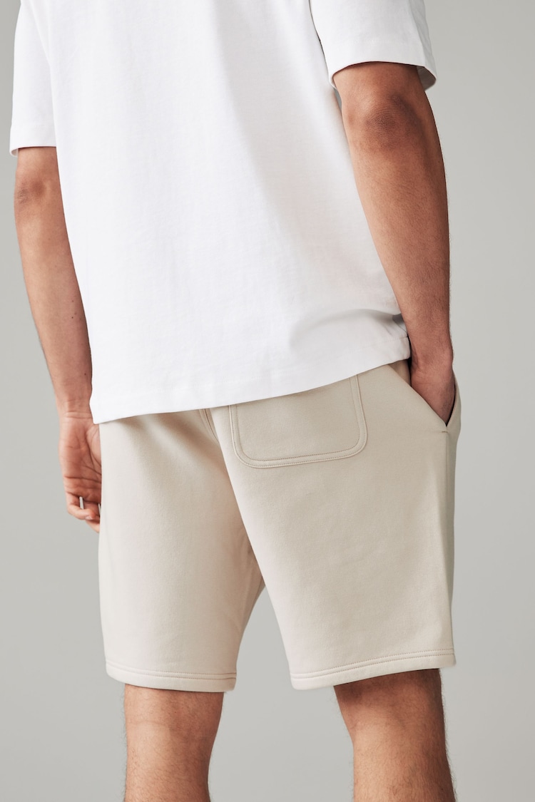 Stone/Khaki Soft Fabric Jersey Shorts - Image 4 of 13