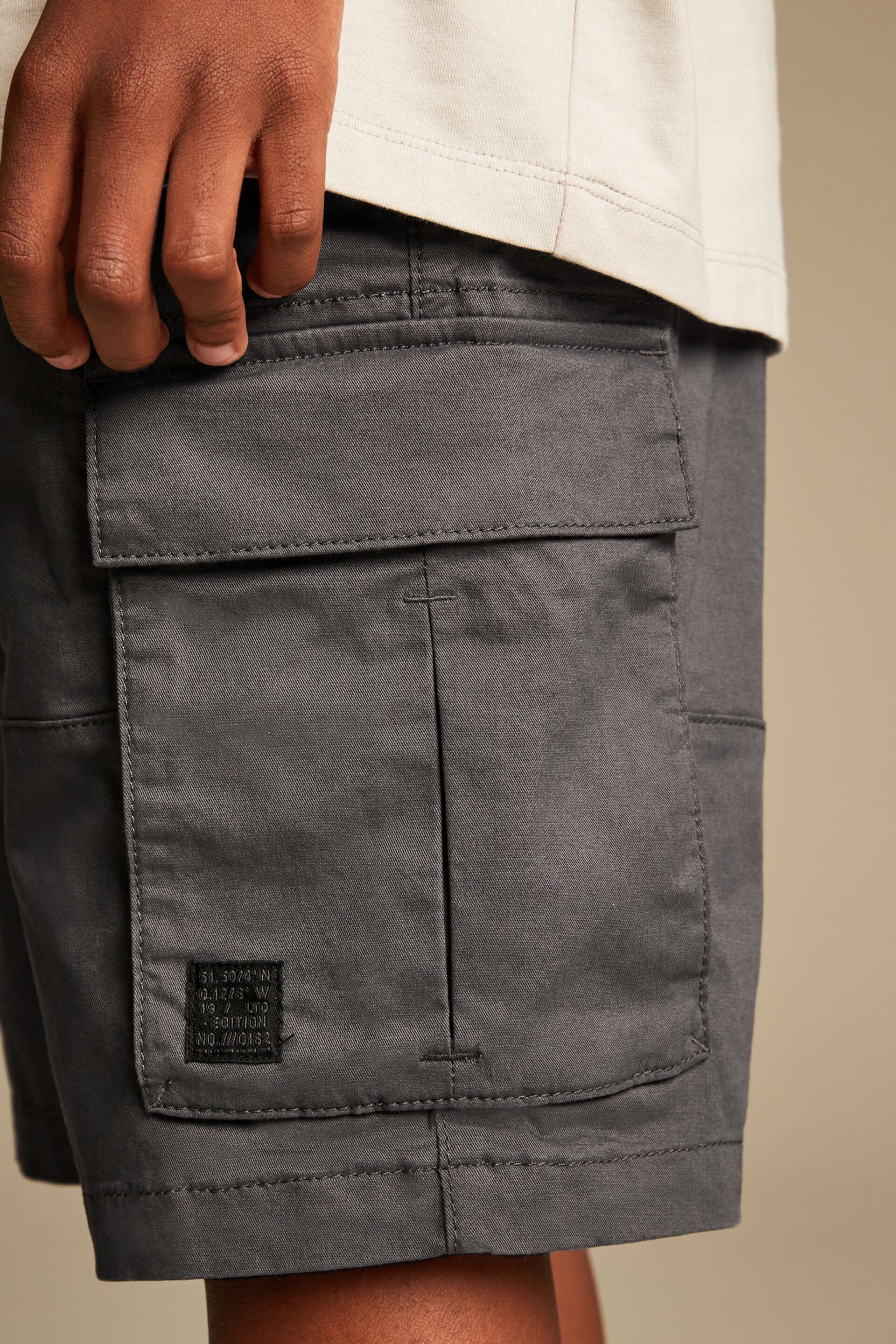 Charcoal Grey Cargo Shorts (3-16yrs) - Image 4 of 7