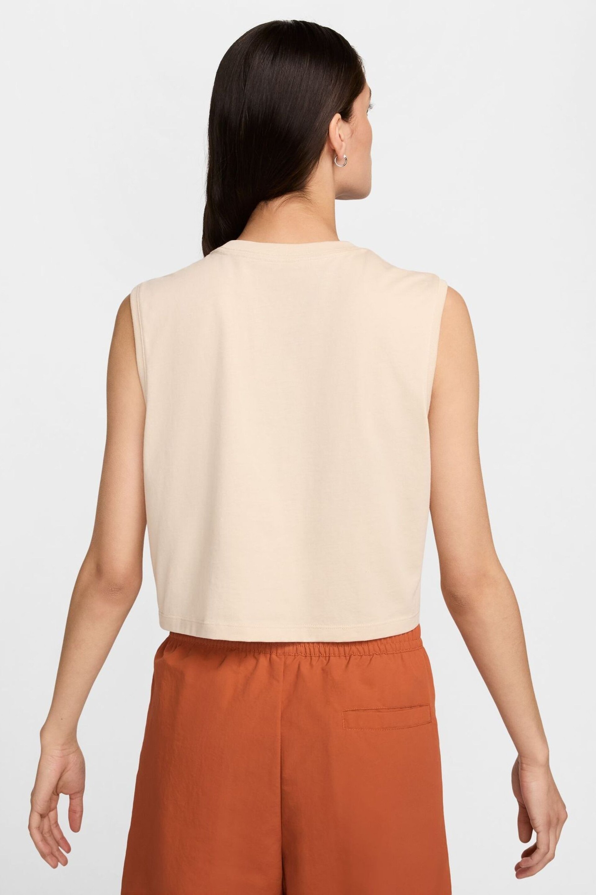 Nike Cream Club Cropped Sleeveless Top - Image 3 of 6