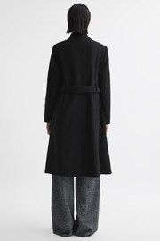 Reiss Black Freja Tailored Wool Blend Longline Coat - Image 6 of 6