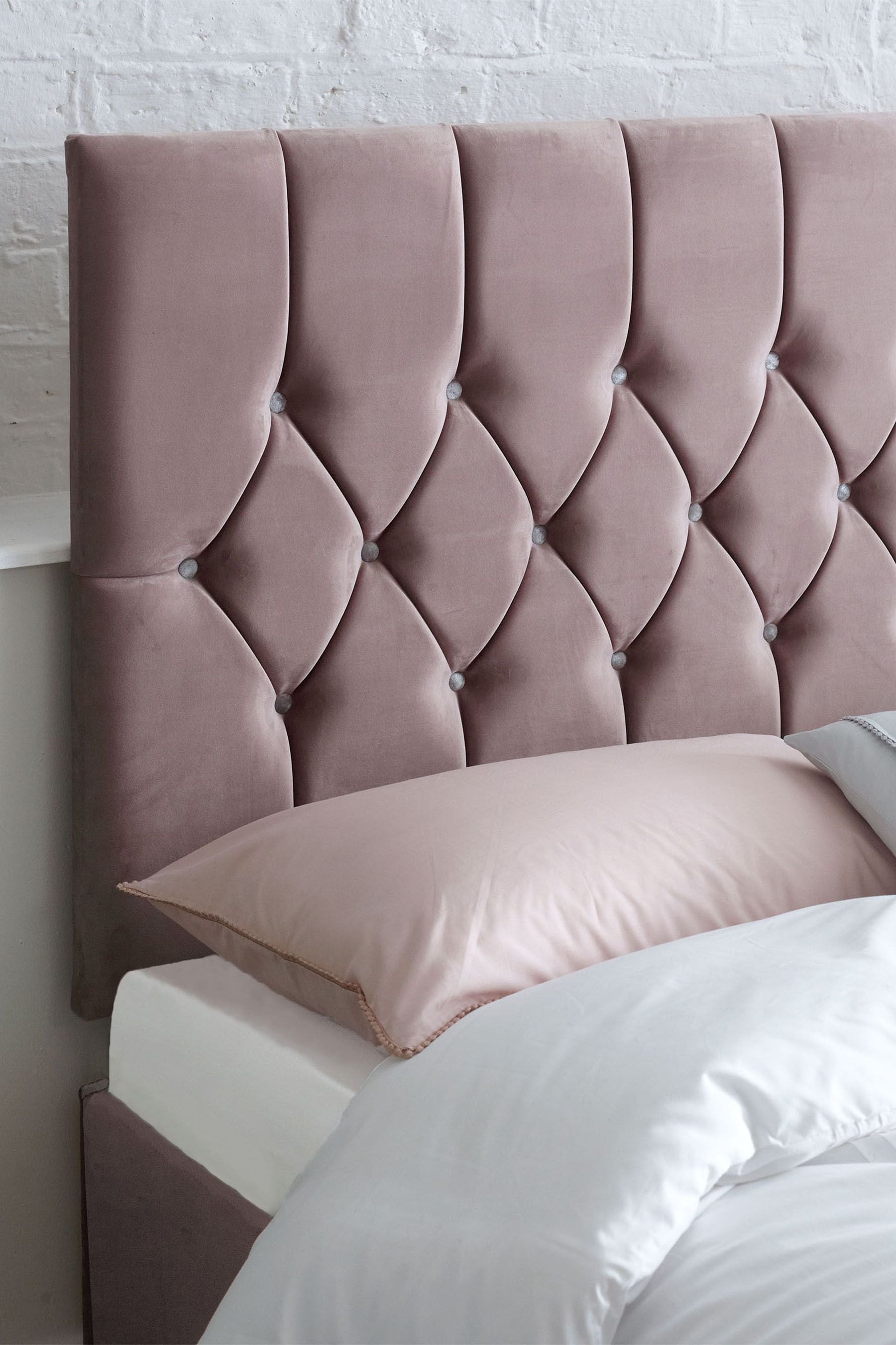 Mauve velvet headboard discount