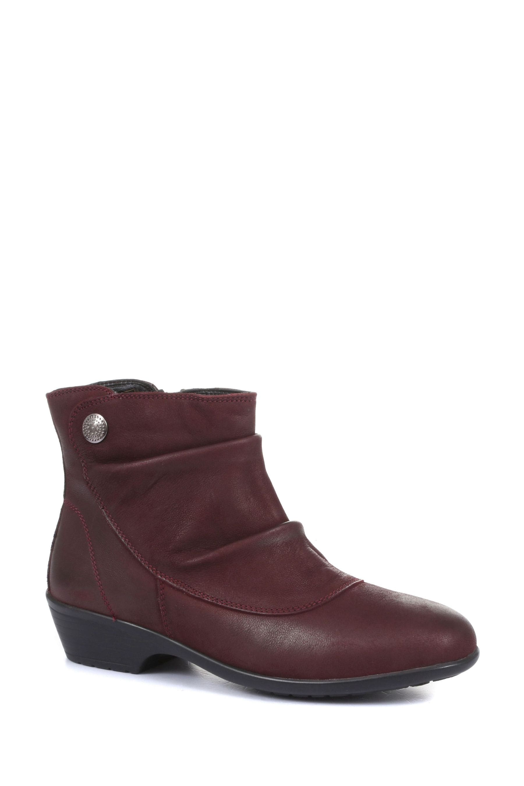 Ruched leather 2025 ankle boots