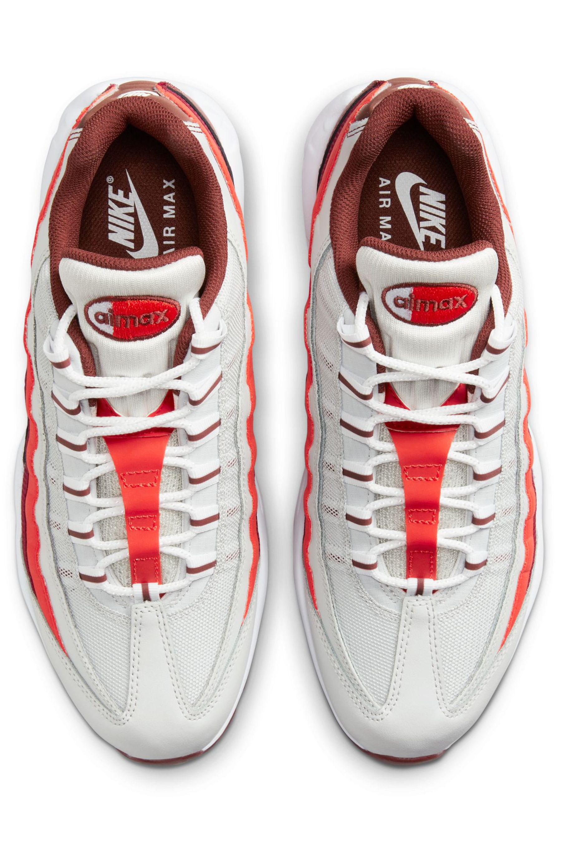 Red and white nike air max 95 hotsell