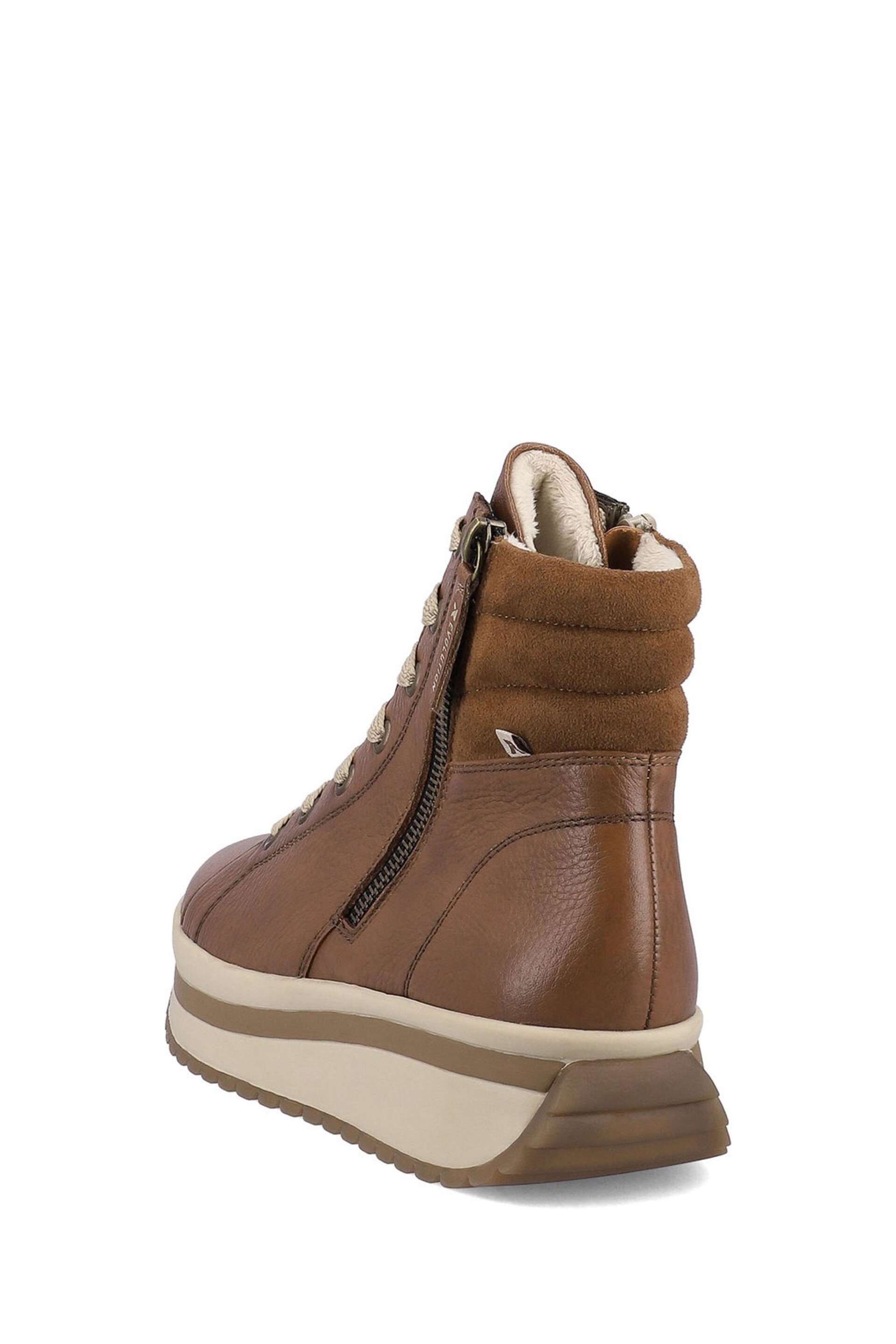 Rieker Womens Evolution Zipper Brown Boots - Image 4 of 11