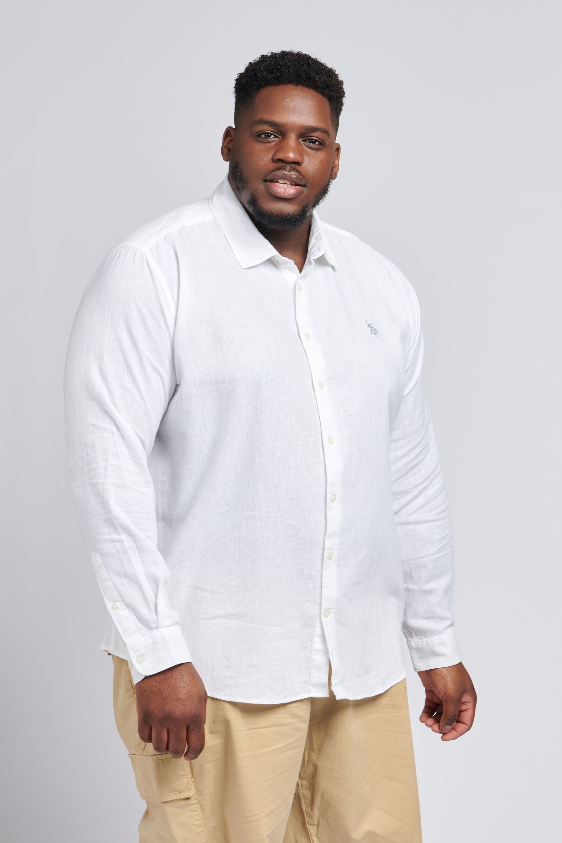 Linen polo long sleeve discount