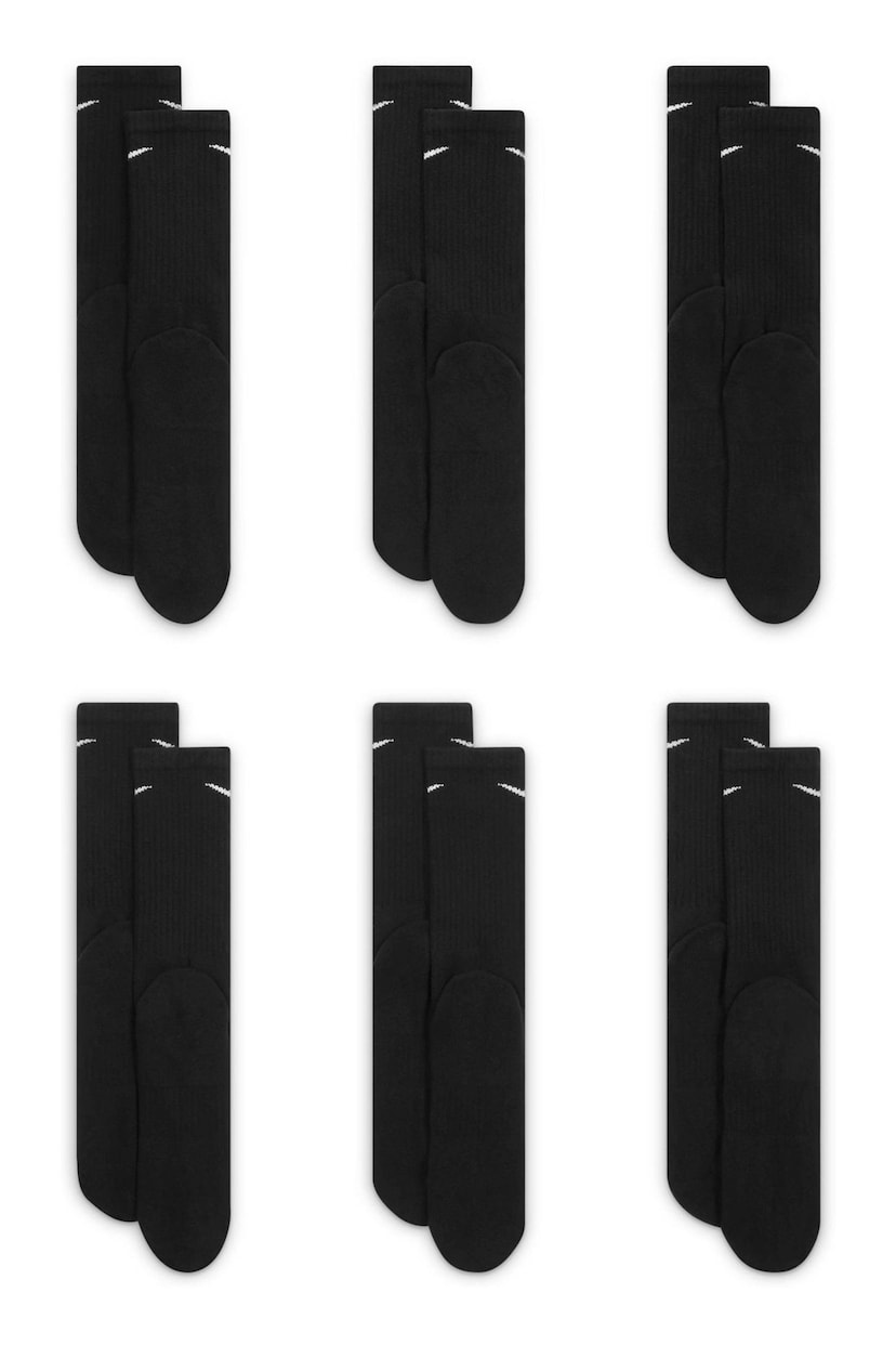 Nike Black Everyday Cushioned 6 Pack Socks - Image 3 of 4