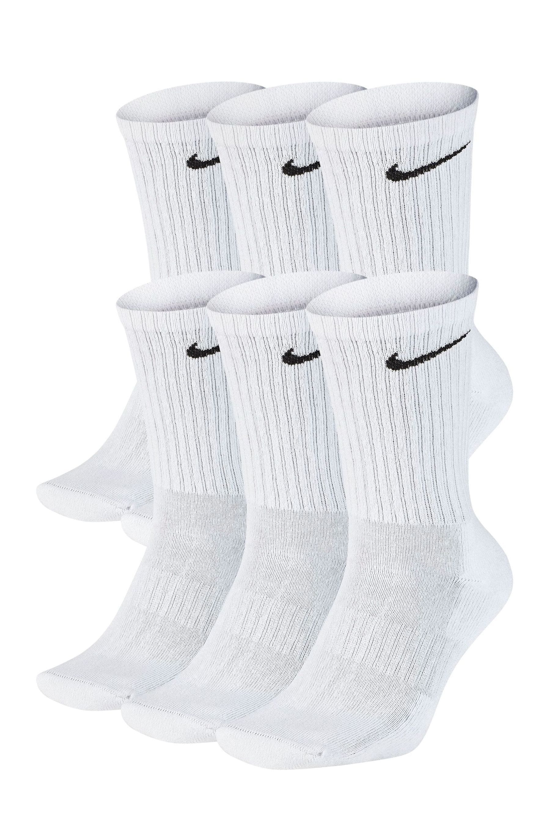 Buy Nike White Everyday Cushioned 6 Pack Socks from the Next UK