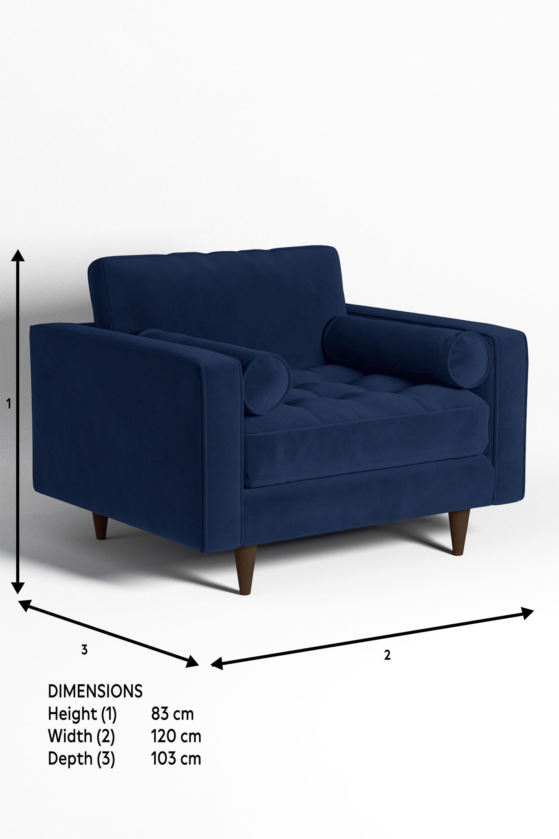 Lillith mid century modern chair in hotsell navy blue