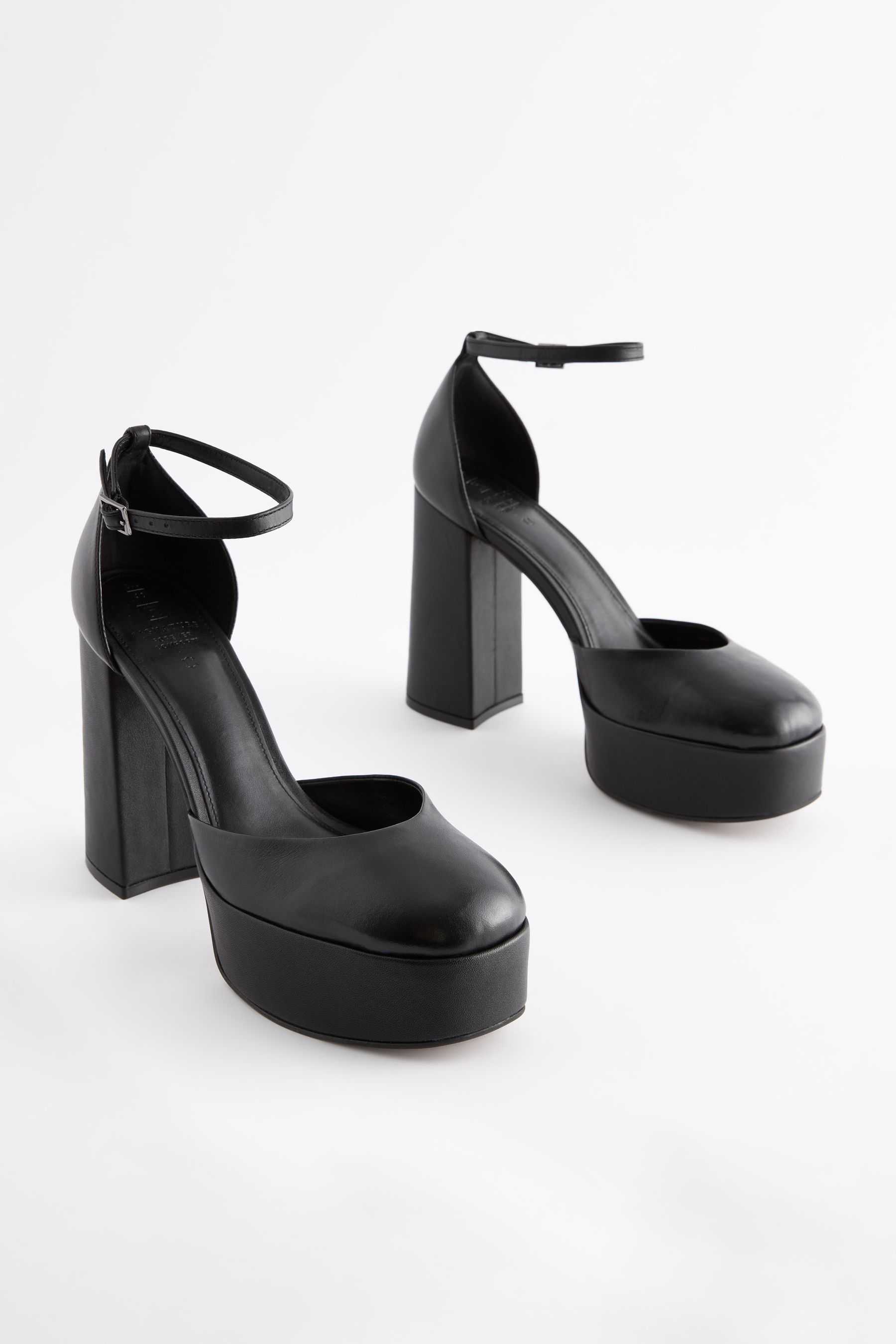 Platform sales leather heels
