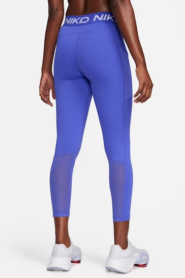 Nike Blue Pro Dri-FIT 365 Mid-Rise 7/8 Leggings with Pockets