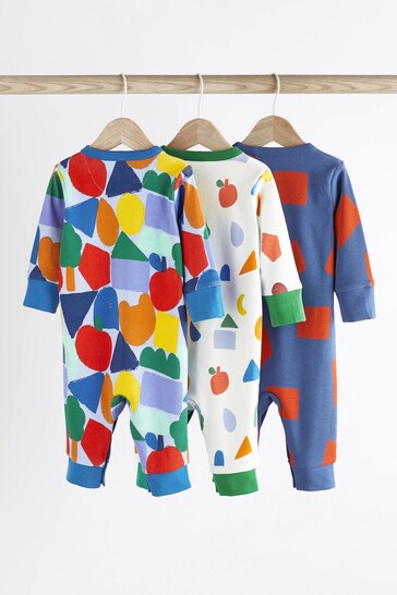 Blue Rainbow Footless Baby Sleepsuit 3 Pack (0mths-3yrs)