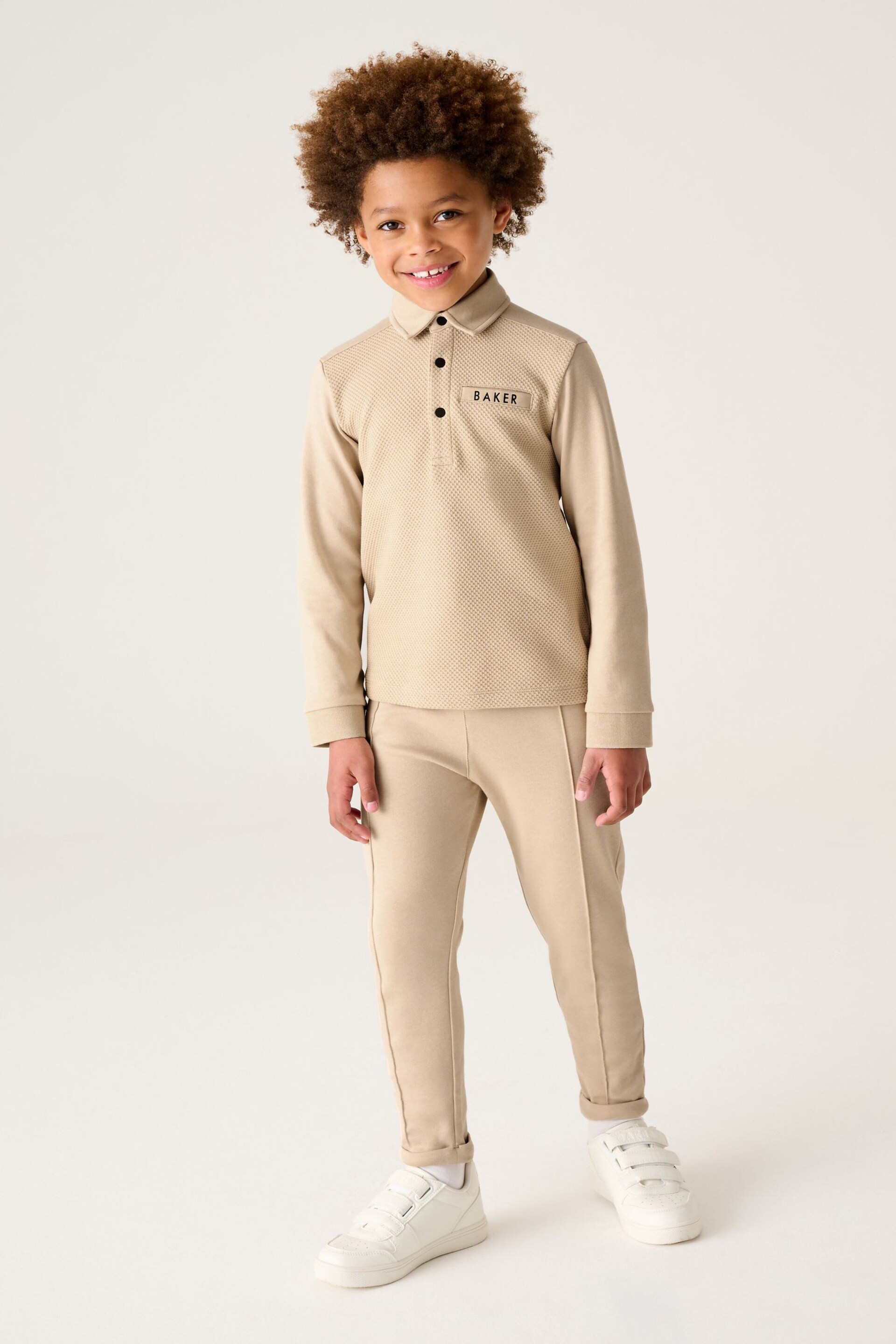 Baker by Ted Baker Textured Polo Shirt and Trousers Set - Image 1 of 11