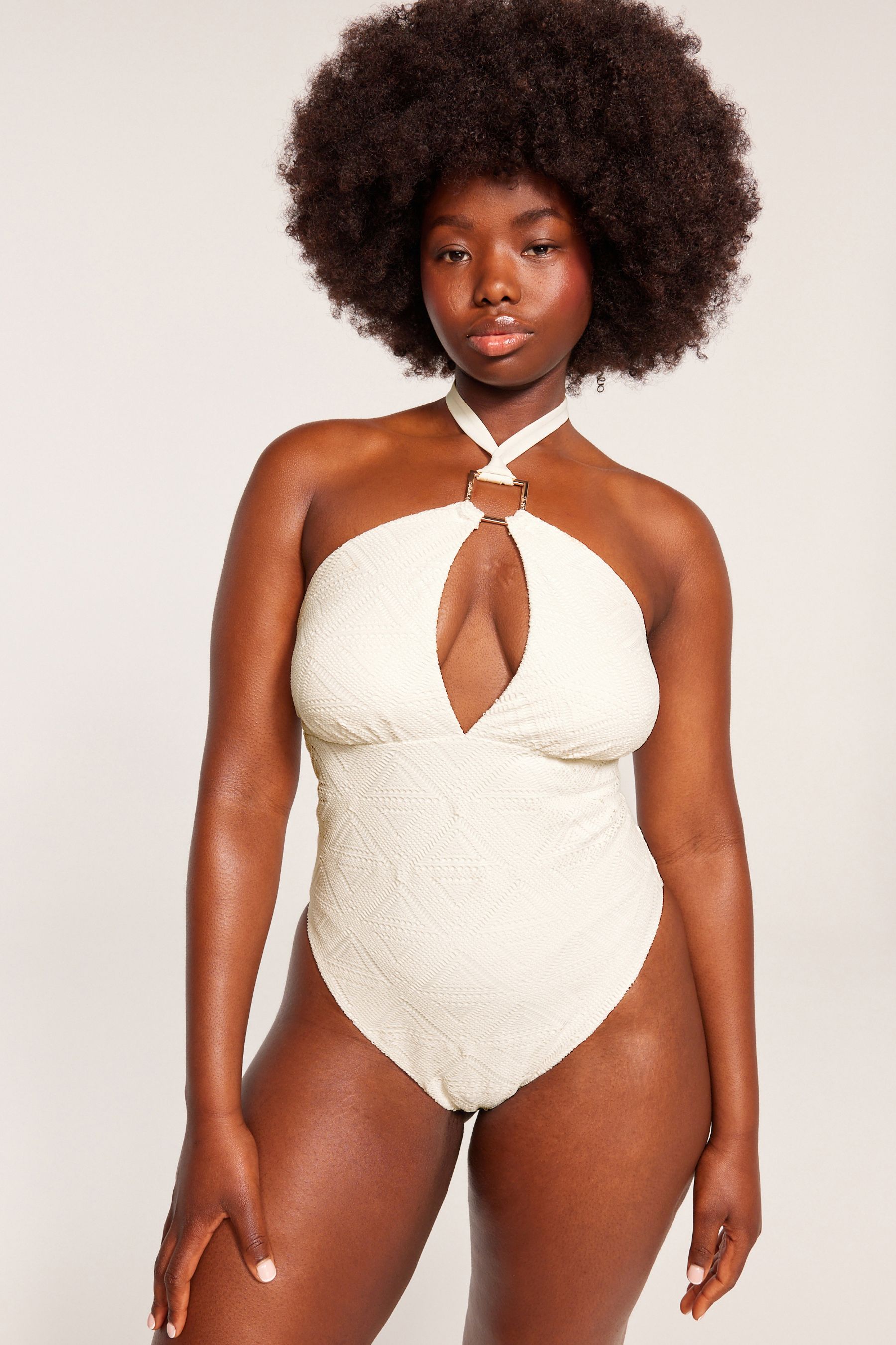 Buy Victoria s Secret White Crochet Tummy Control Halterneck Swimsuit from the Next UK online shop