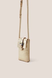 White Stuff Gold Clara Buckle Leather Phone Bag - Image 3 of 4