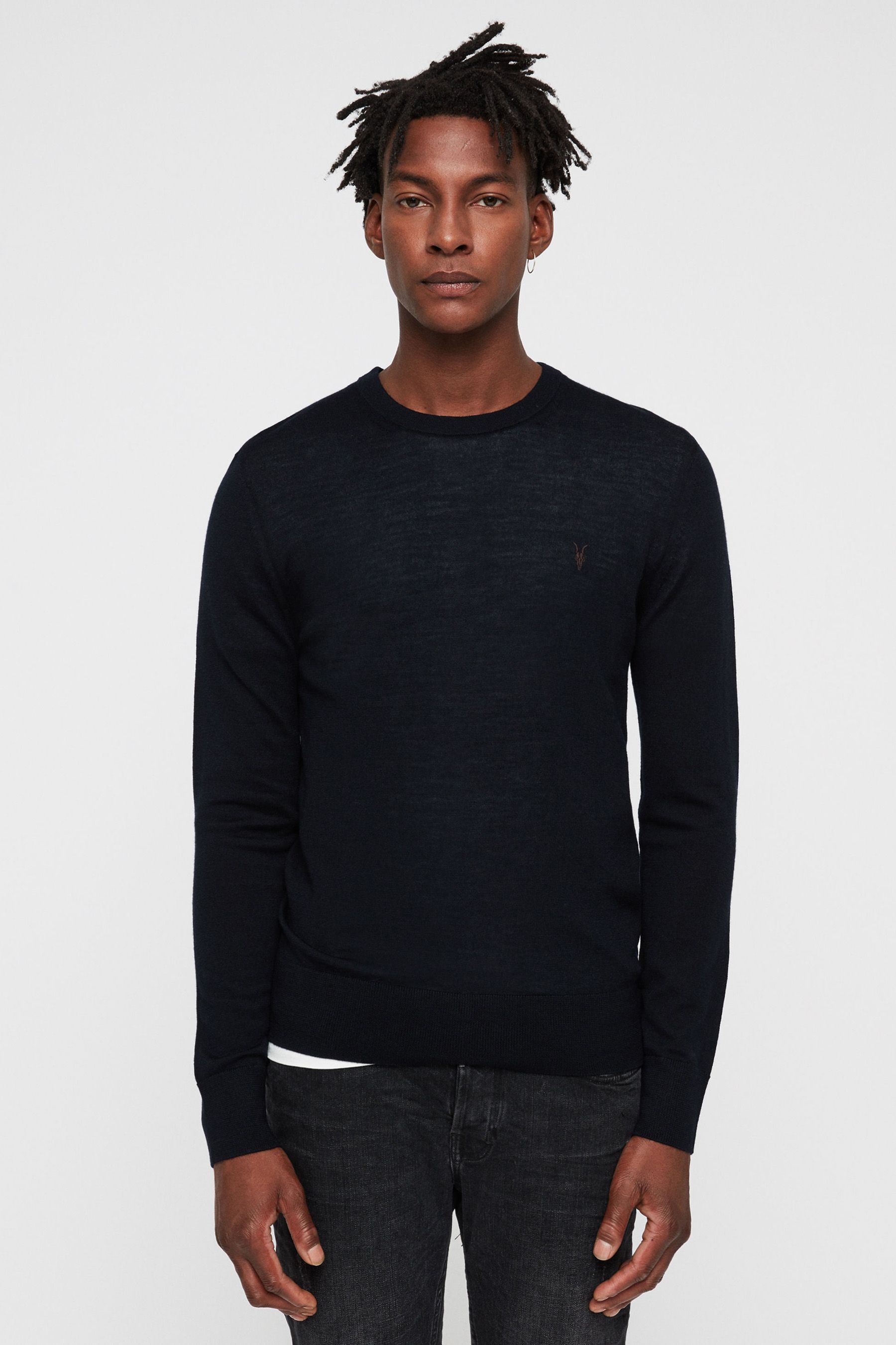 Buy AllSaints Navy Mode Merino Crew Jumper from Next Luxembourg