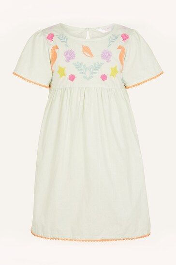 Accessorize Girls Natural Shell Embroidered Dress