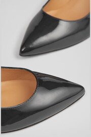 LK Bennett Black Floret Leather Pointed Toe Courts - Image 4 of 4