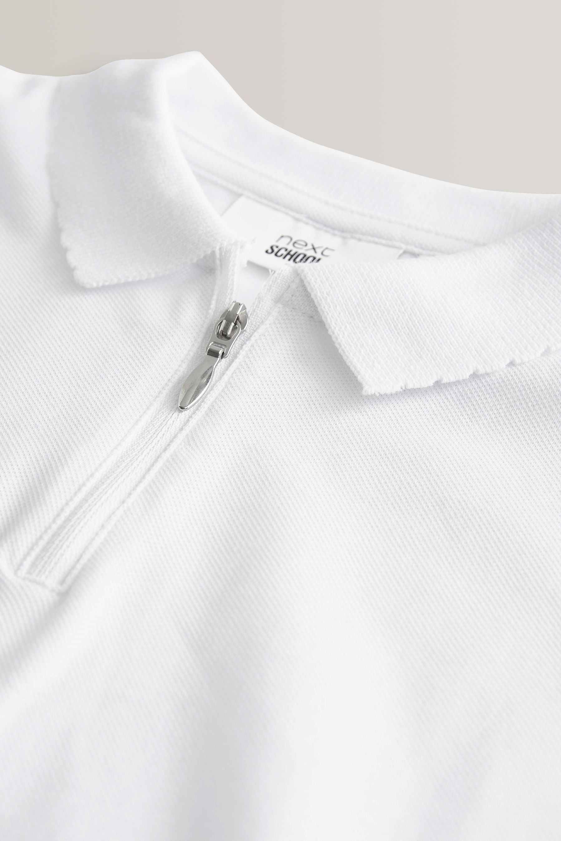 Mens white zip polo best sale