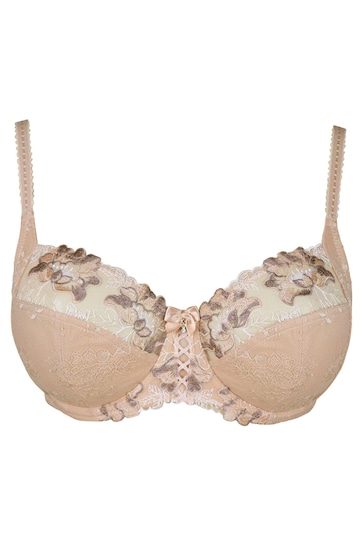 Pour Moi Brown Sofia Embroidered Side Support Bra