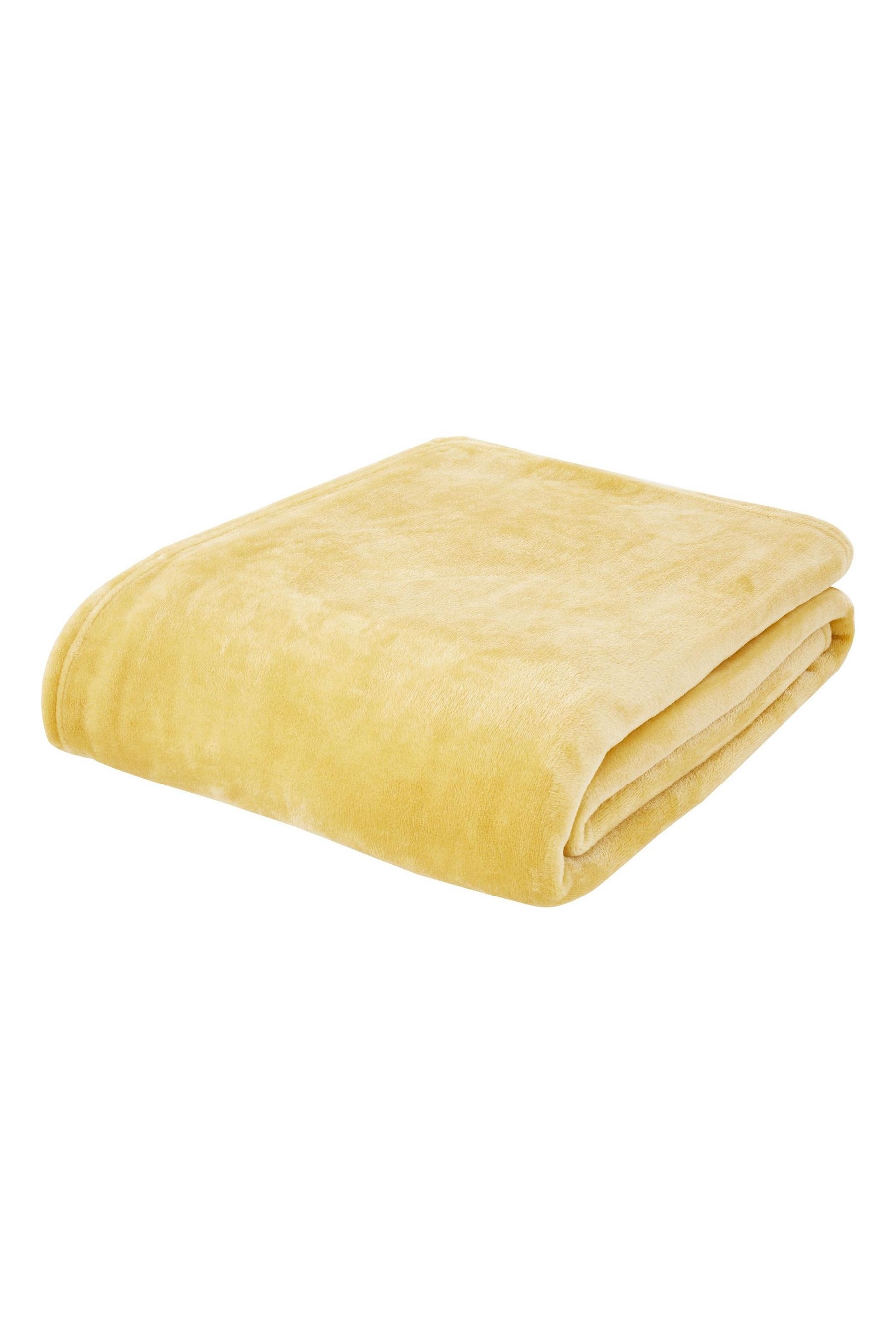 Buy Catherine Lansfield Yellow Raschel Velvet Touch Plush Extra Large Throw from the Next UK online shop
