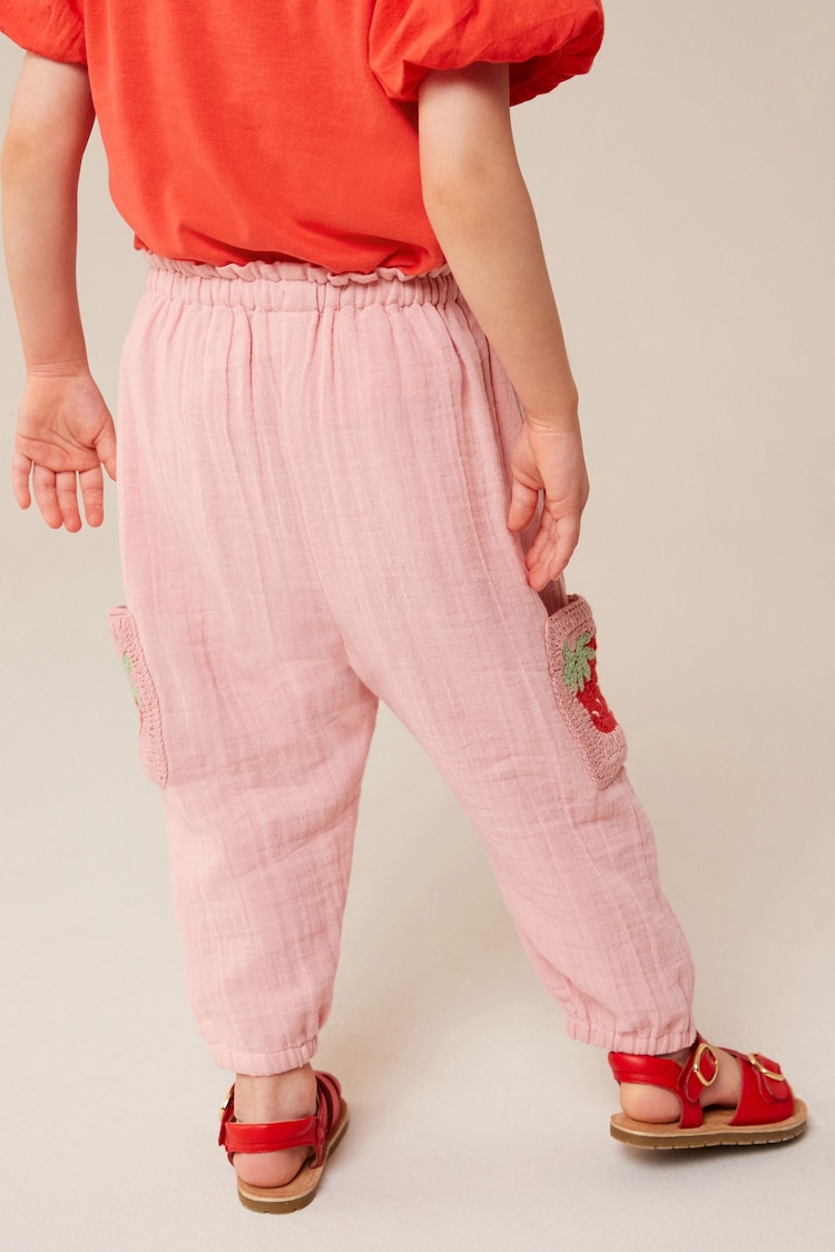 Pink Crochet Pocket Trousers (3mths-7yrs) - Image 4 of 8