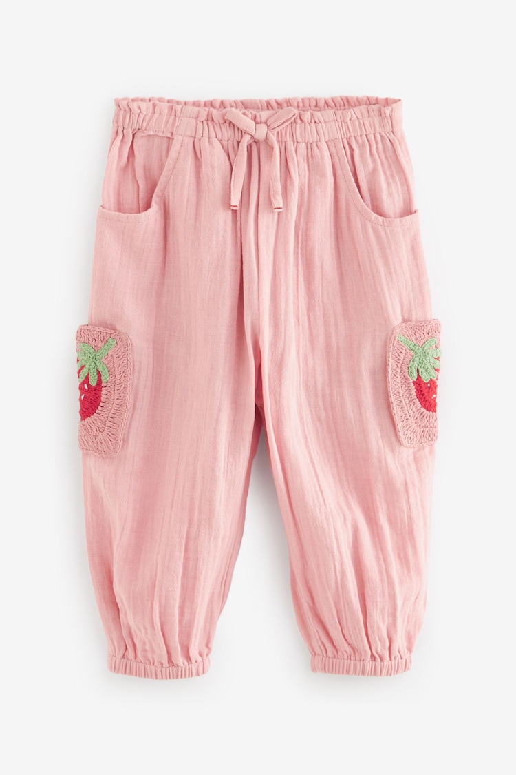 Pink Crochet Pocket Trousers (3mths-7yrs) - Image 6 of 8