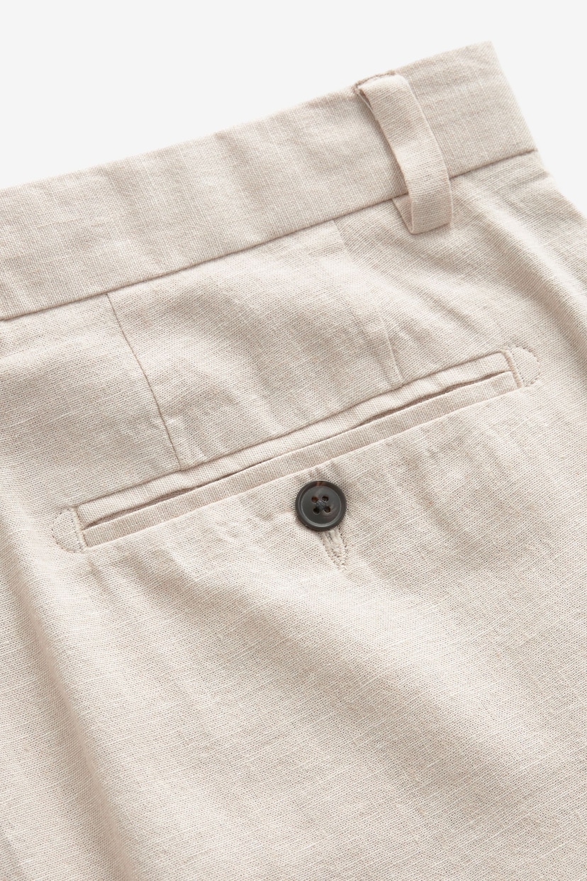 Stone Linen Cotton Chino Shorts with Belt Included - Image 7 of 8