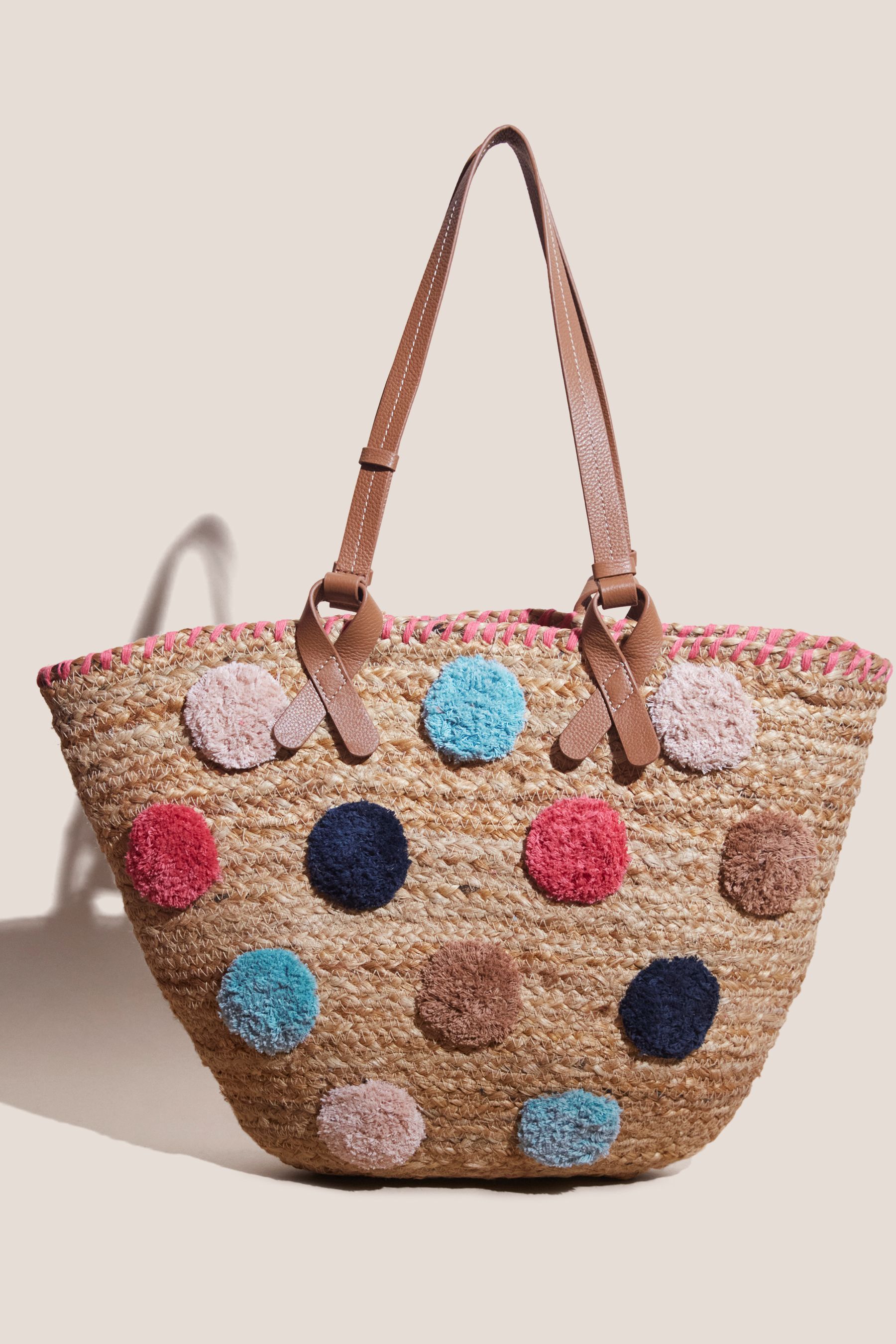 Buy White Stuff Natural Blaine Jute Spot Shopper Bag from Next Luxembourg