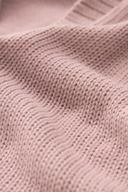 Blush Pink 100% Cotton Roll Edge Pocket Detail Cardigan - Image 6 of 6