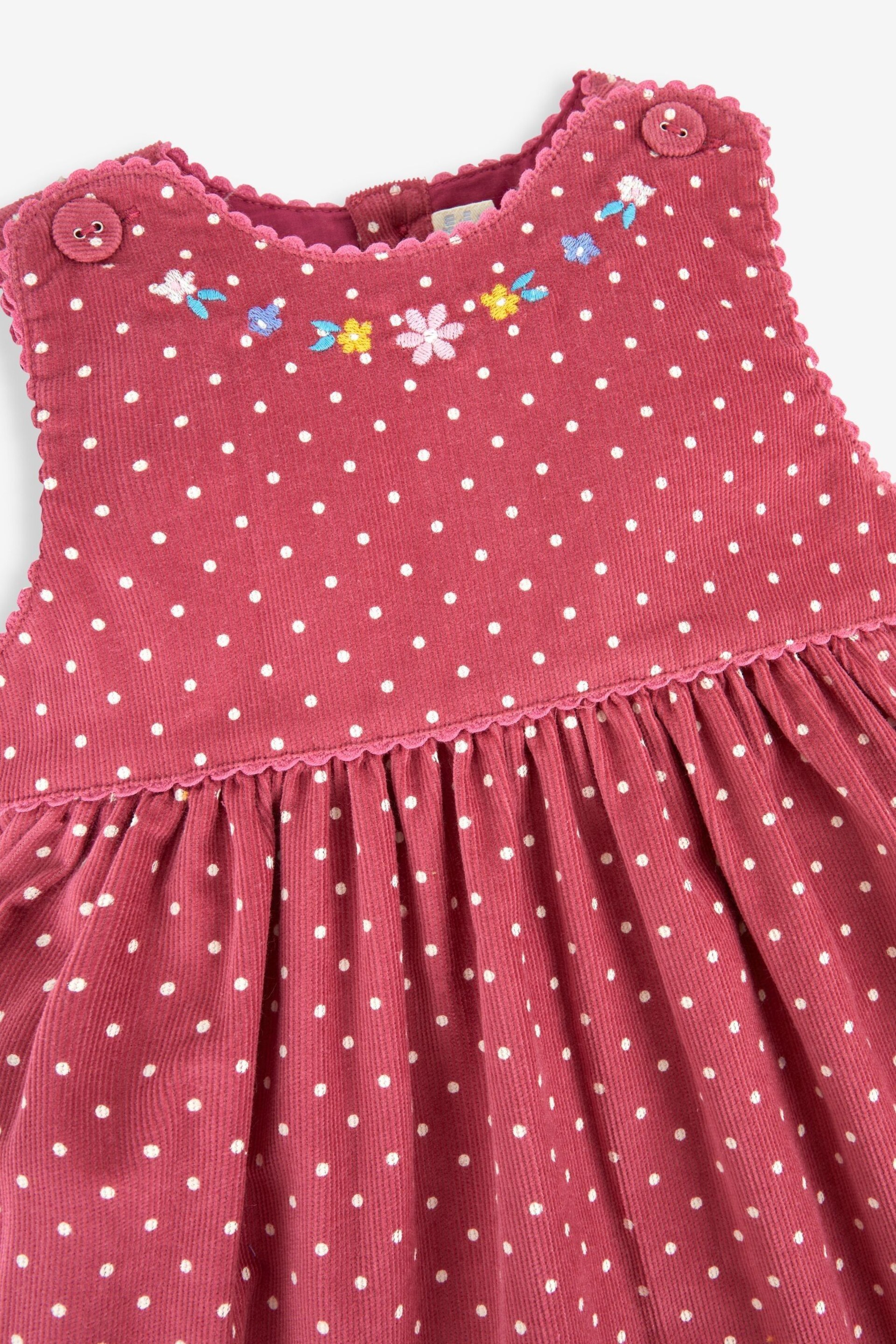 JoJo Maman Bébé Rose Pink Mouse Girls' Appliqué Cord Dress - Image 2 of 3