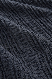 Navy Blue Stitch Detail Collar Cardigan - Image 6 of 6