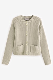 灰色 - Gold Button Rib Cardigan - 圖片 5，共 6