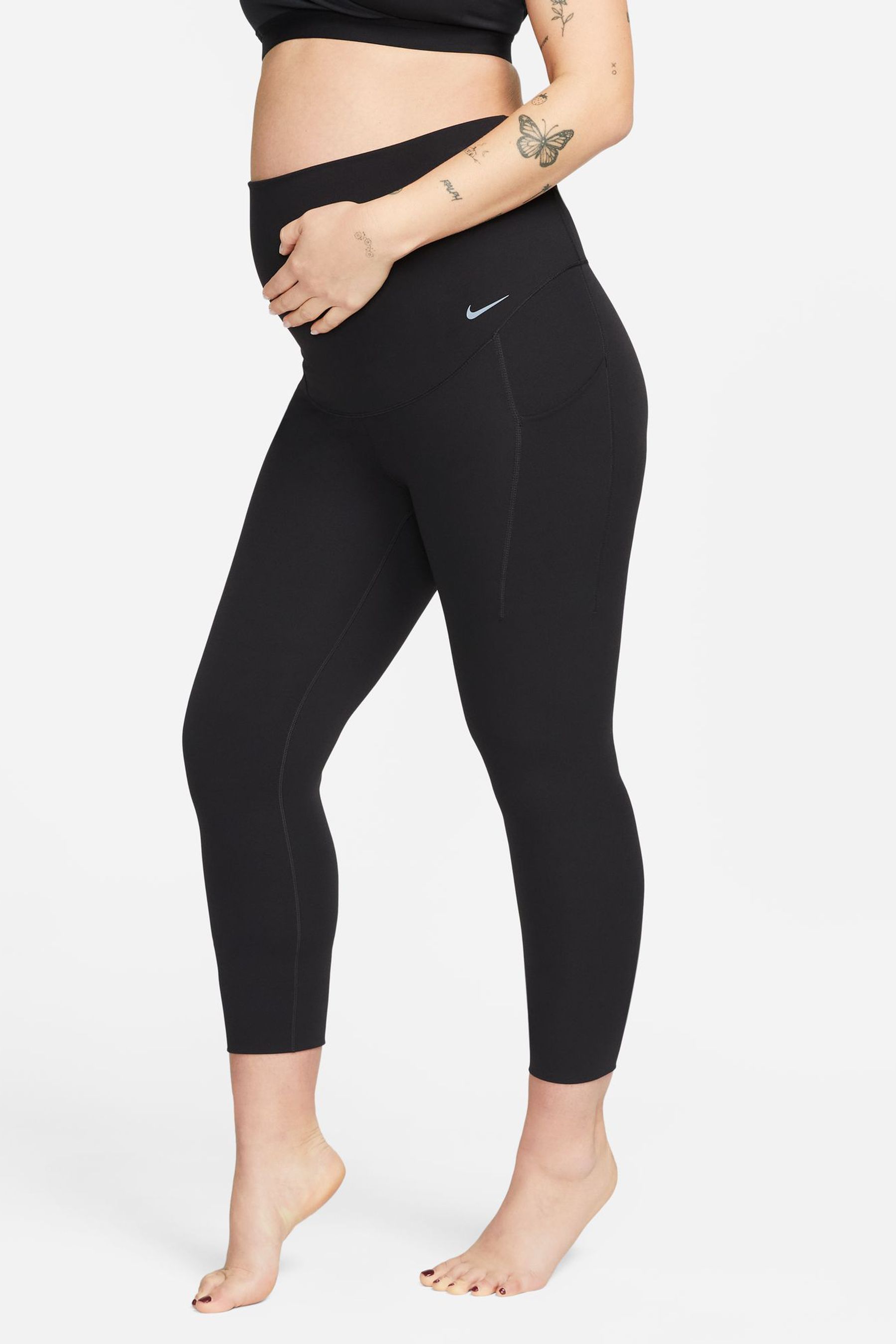 Buy Nike Black Maternity Zenvy High Waisted 7 8 Leggings with Pockets from Next Luxembourg