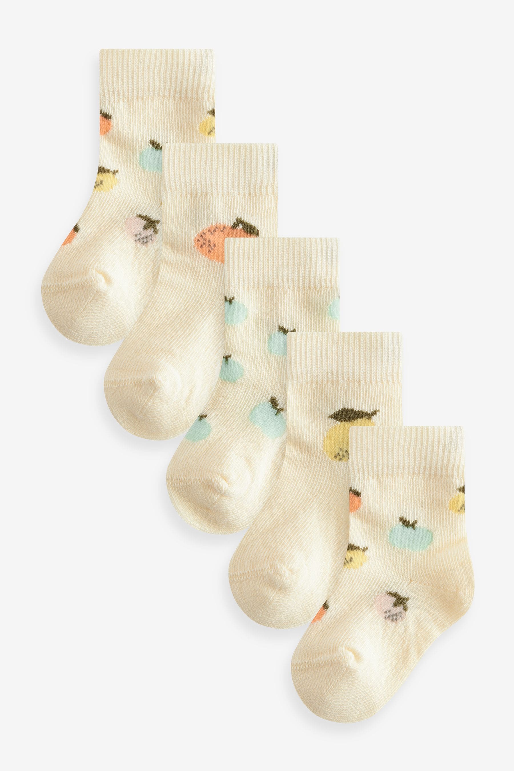 Cream Baby Socks 5 Pack 0mths 2yrs