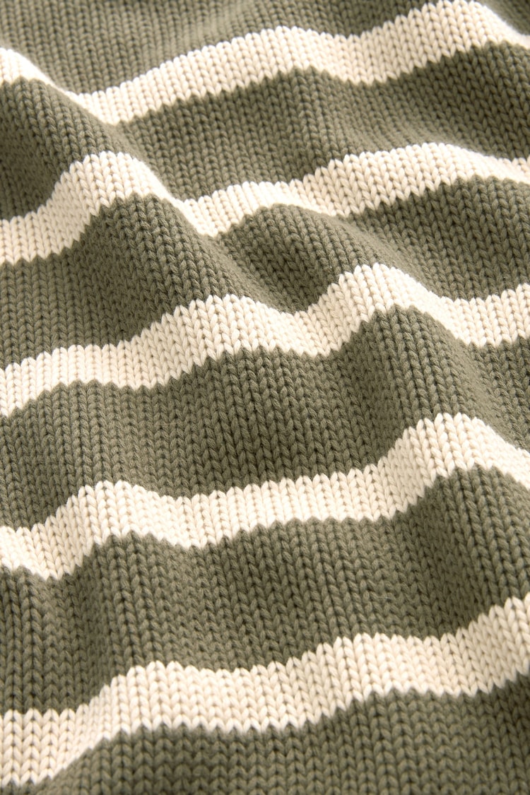 Khaki Green 100% Cotton Knitted Jumper - Image 6 of 6