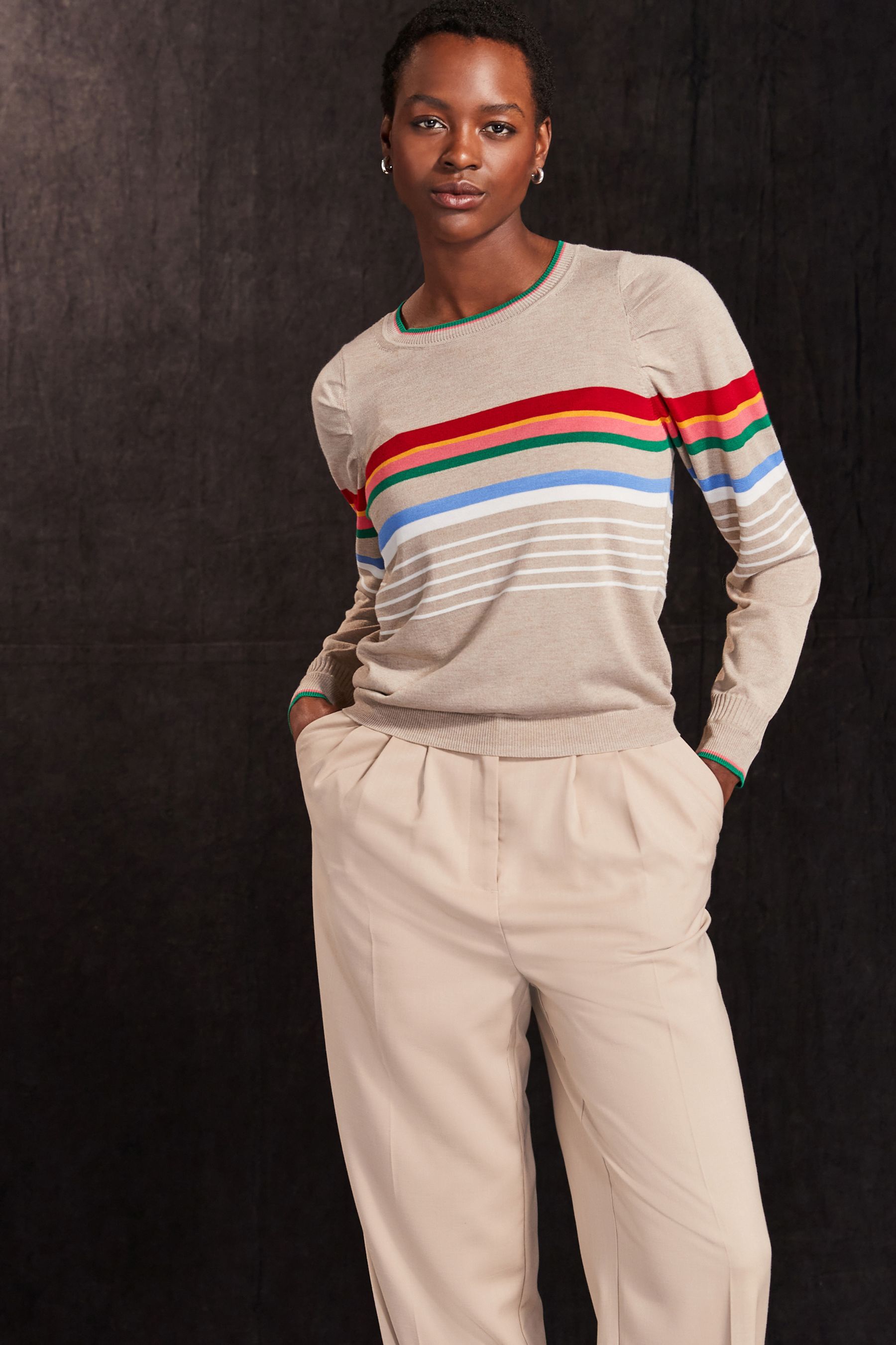 Sweater with rainbow stripe hotsell