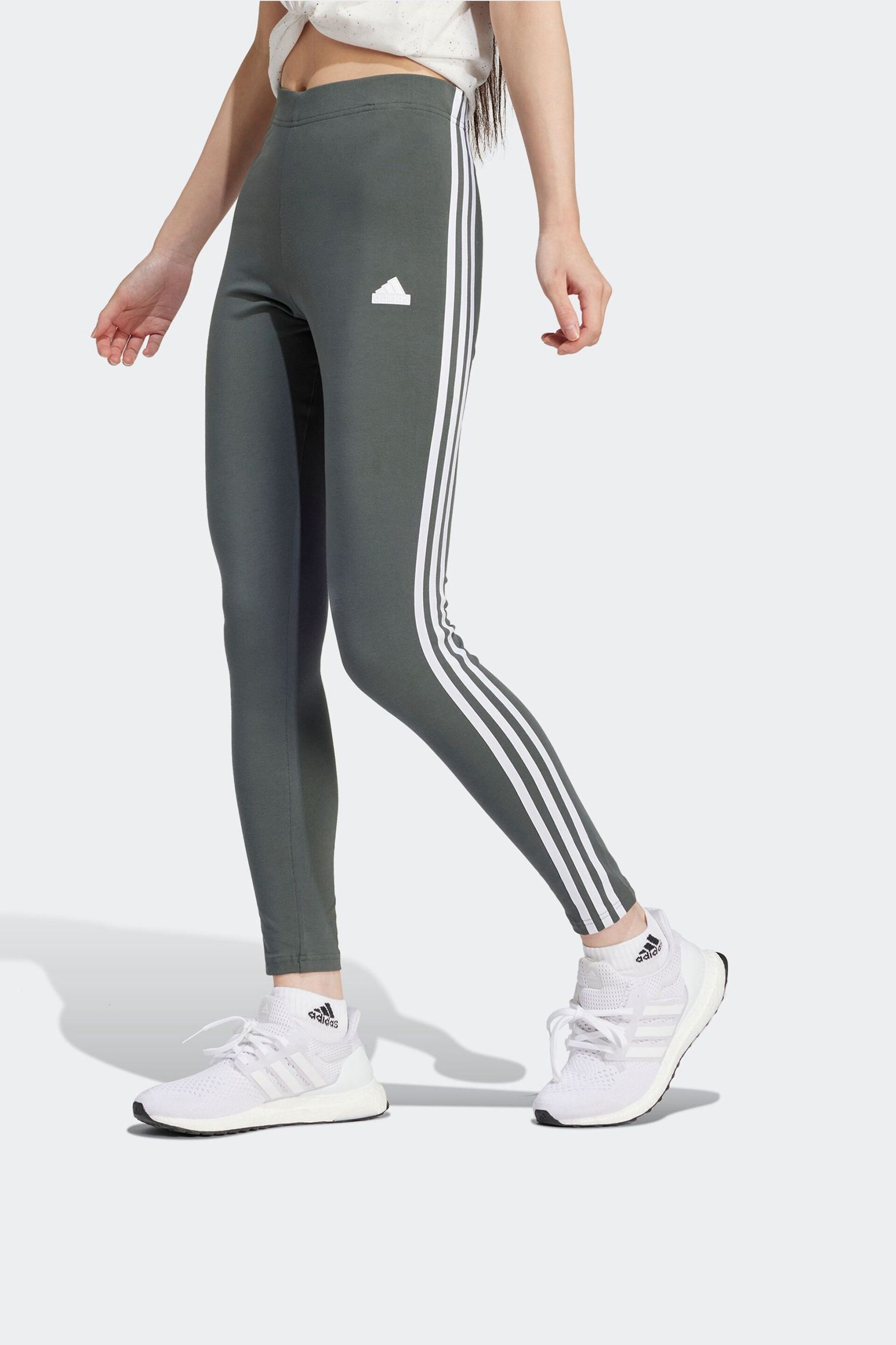 adidas Green Sportswear Future Icons 3-Stripes Leggings - Image 1 of 6