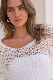 White Open Stitch Knitted Top - Image 5 of 7