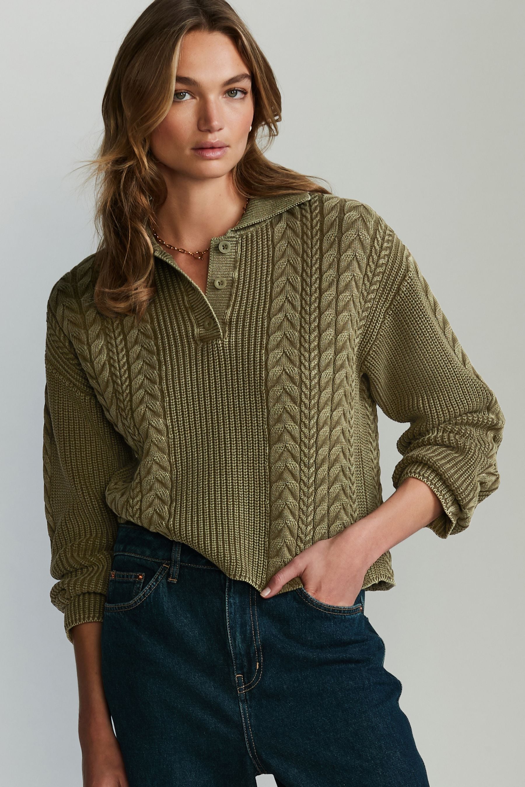 Khaki polo neck hotsell