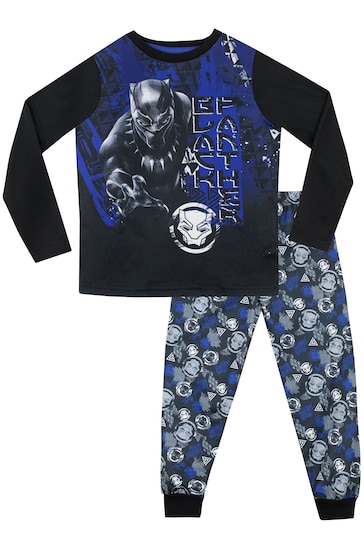Character Blue Black Panther Marvel Printed Long Sleeve Pyjamas