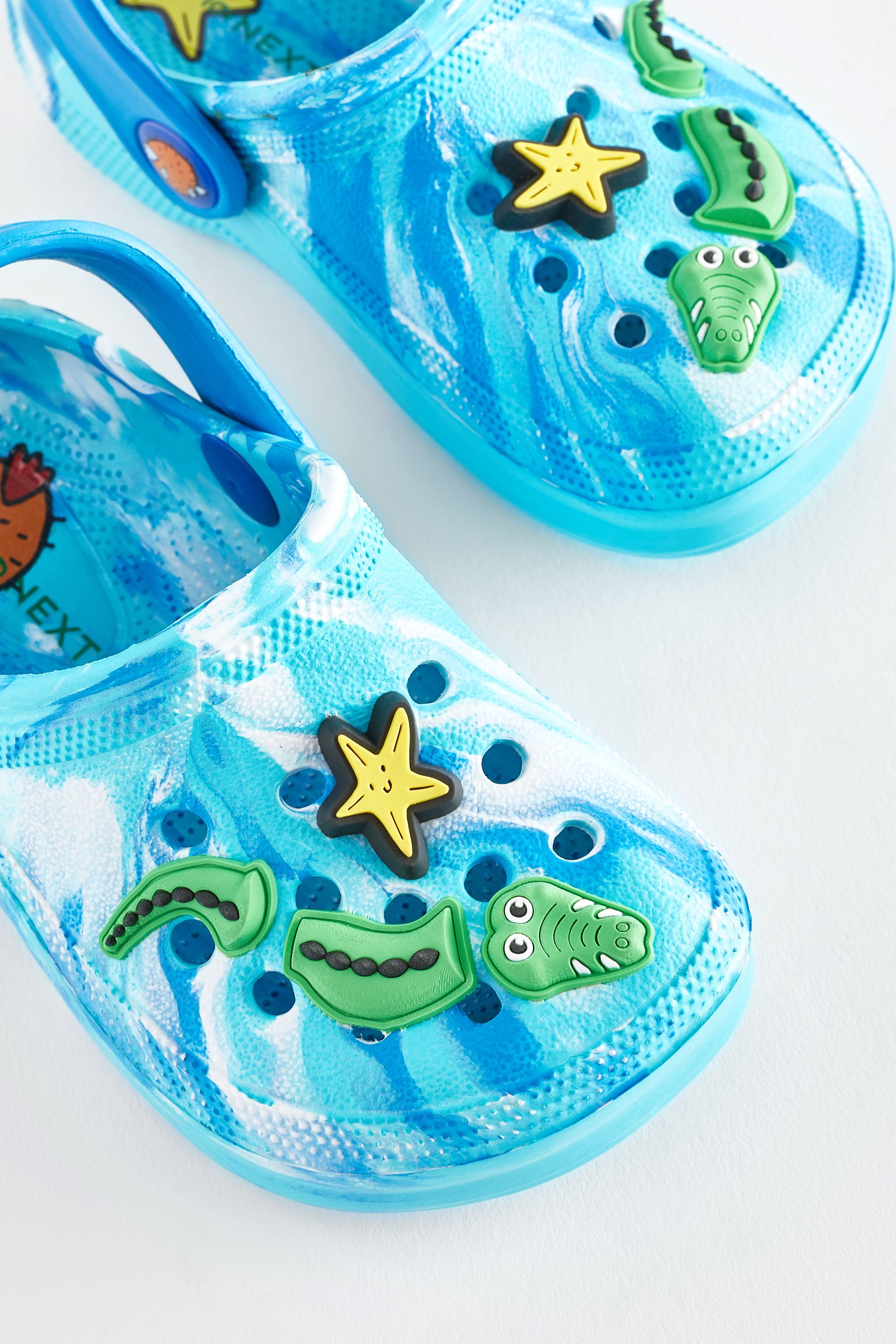Buy Blue Marble Crocodile Clogs from Next Luxembourg