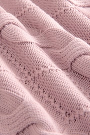 Blush Pink Cable Off the Shoulder 100% Cotton Jumper - Image 7 of 7