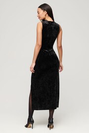 Superdry Black Velvet Maxi Dress - Image 2 of 5