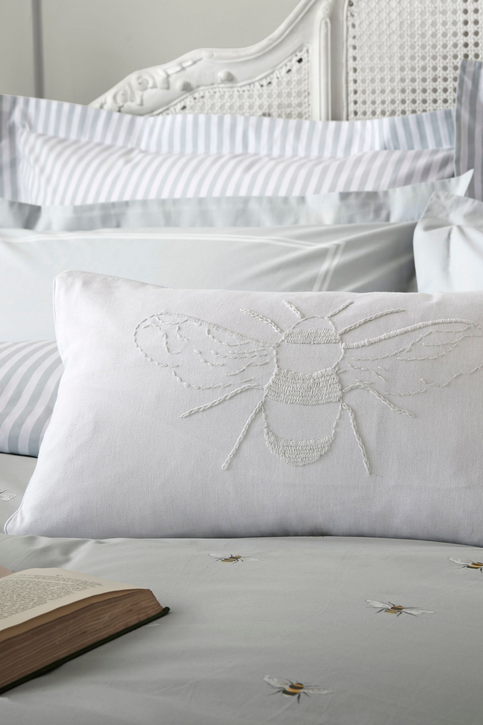 Sophie Allport Grey Bee Cushion - Image 1 of 3